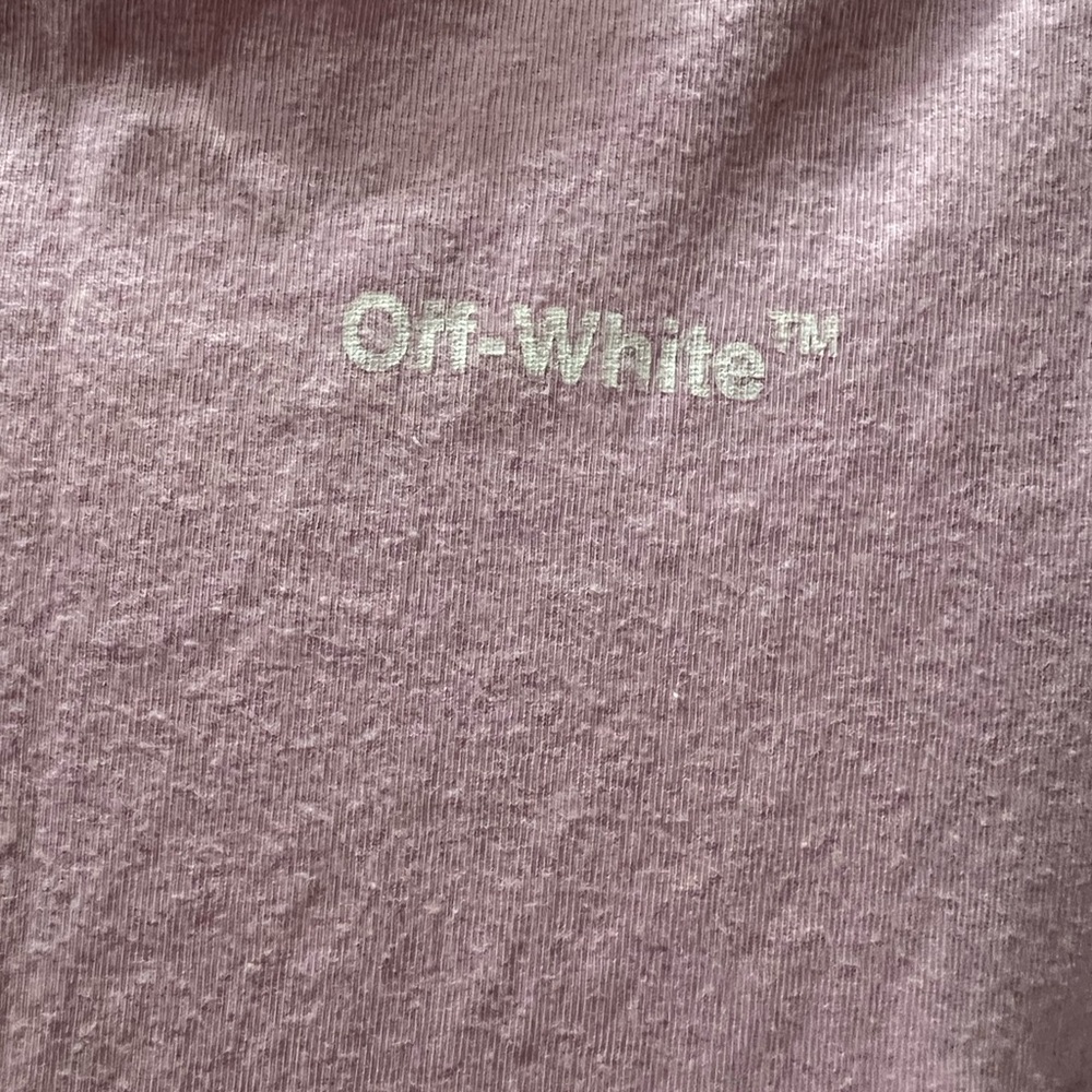 Off-White Pink Ruffled Short Sleeve Tee - Picture 2 of 7
